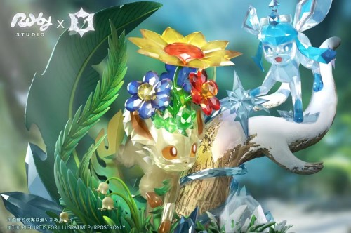 【Pre-order】Terastal Eevee Forest #2 Leafeon & Glaceon GK Resin Statue Ruby Studio