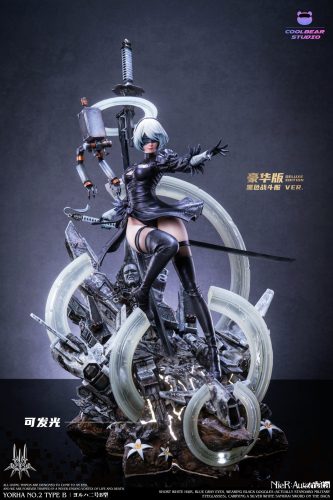 【In stock】Nier Automata Yorha No. 2 Type B EX Black ver + exposed eye head GK Resin Statue 1/4 Scale CoolBear Studio