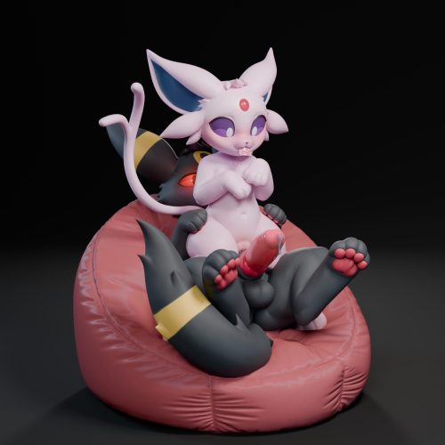 【Pre-order】Lingmo Studio Espeon & Umbreon GK Resin Statue