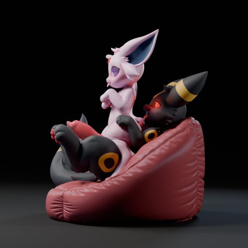 【Pre-order】Lingmo Studio Espeon & Umbreon GK Resin Statue