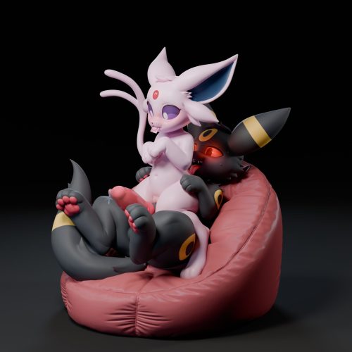 【Pre-order】Lingmo Studio Espeon & Umbreon GK Resin Statue