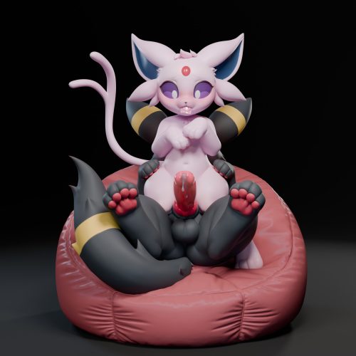 【Pre-order】Lingmo Studio Espeon & Umbreon GK Resin Statue