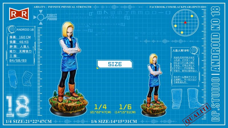 【Pre-order】Dragon Ball Z Android 18 GK Resin Statue 1/6 & 1/4 Scale BP Studio