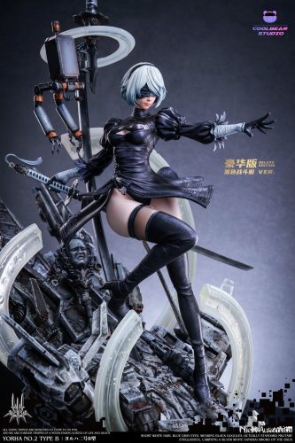 【In stock】Nier Automata Yorha No. 2 Type B EX Black ver + exposed eye head GK Resin Statue 1/4 Scale  CoolBear Studio