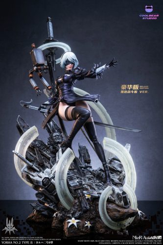 【In stock】Nier Automata Yorha No. 2 Type B EX Black ver + exposed eye head GK Resin Statue 1/4 Scale  CoolBear Studio
