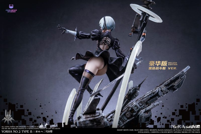 【In stock】Nier Automata Yorha No. 2 Type B EX Black ver + exposed eye head GK Resin Statue 1/4 Scale  CoolBear Studio