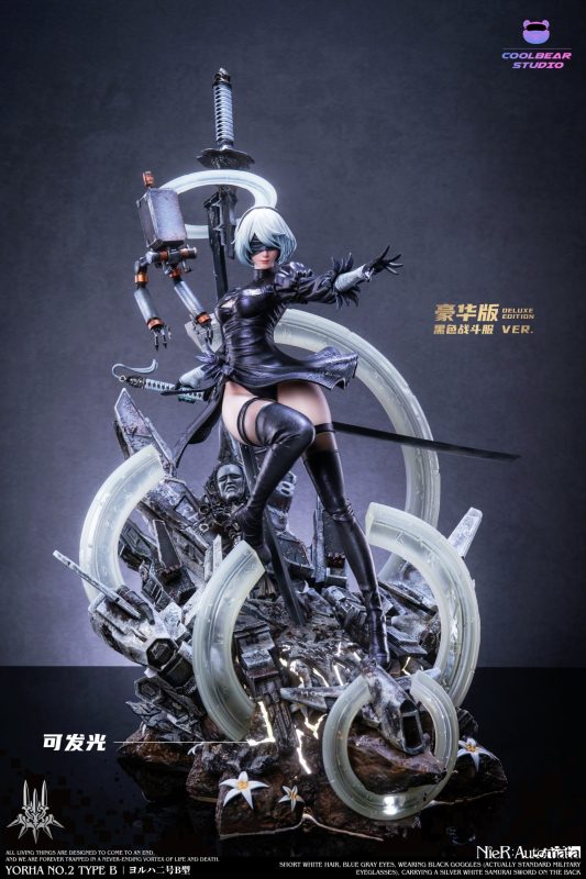 【In stock】Nier Automata Yorha No. 2 Type B EX Black ver + exposed eye head GK Resin Statue 1/4 Scale  CoolBear Studio