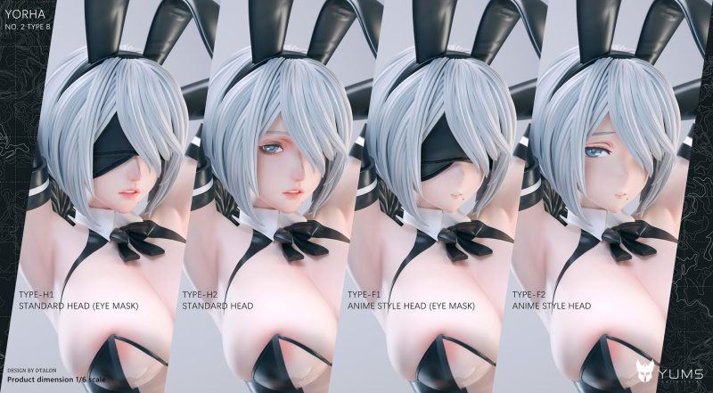 【Pre-order】Bunny Girl Nier: Automata 2B & 2P Resin Statue YUMS Collectors x Dtalon Studio