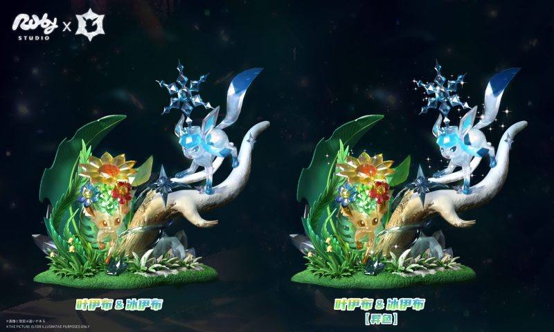 【Pre-order】Ruby Studio Terastal Eevee Forest #2 Leafeon & Glaceon GK Resin Statue
