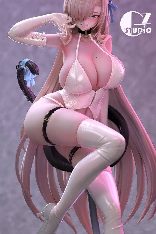 【Pre-order】GZ Studio 1/6 Scale Latex Cat Girl - Asuna (Black or White available) Resin Statue