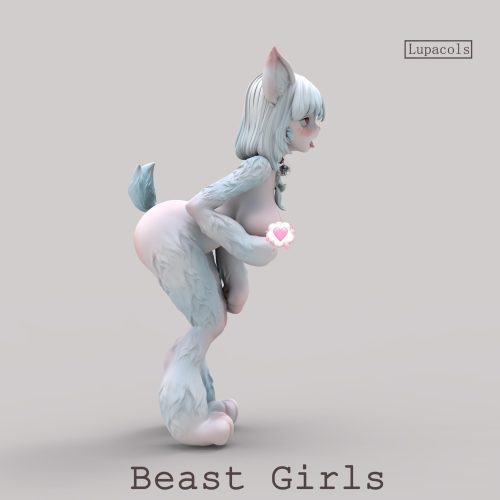 【Pre-order】Lupacols Studio Furry Kemono Musume Series Pink X White Kemono Musume Statue