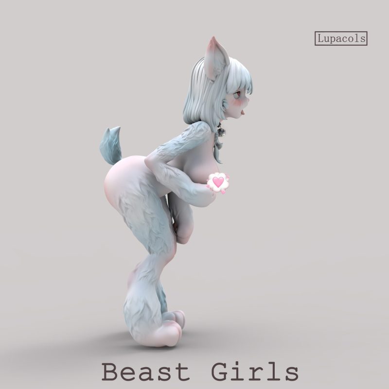 【Pre-order】Lupacols Studio Furry Kemono Musume Series Pink X White Kemono Musume Statue