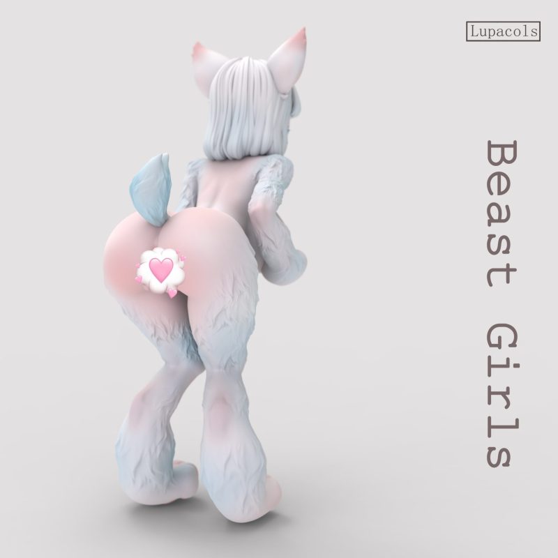 【Pre-order】Lupacols Studio Furry Kemono Musume Series Pink X White Kemono Musume Statue