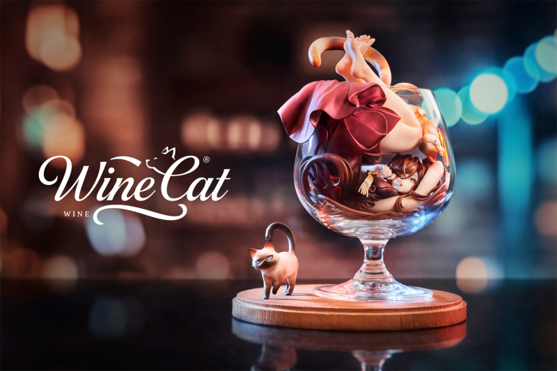 【Pre-order】WeArtDoing Studio Wine Cat Yin Yue & Fei Ye Resin Statue