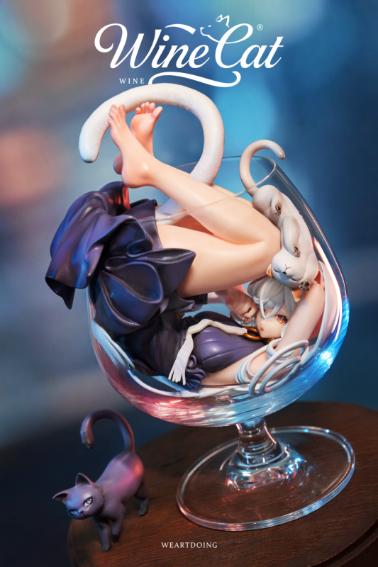 【Pre-order】WeArtDoing Studio Wine Cat Yin Yue & Fei Ye Resin Statue