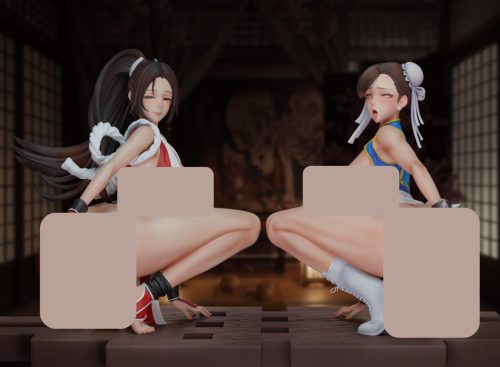 【Pre-order】Meat Studio Chun-Li x Mai Shiranui Resin Statue