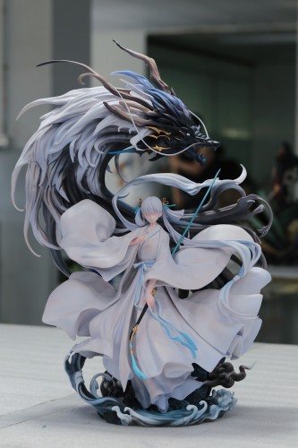 【Pre-order】Miao Yin Pavilion Studio  Jinxi Dragon-Riding in White Resin Statue
