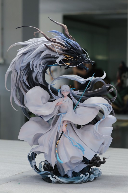 【Pre-order】Miao Yin Pavilion Studio  Jinxi Dragon-Riding in White Resin Statue