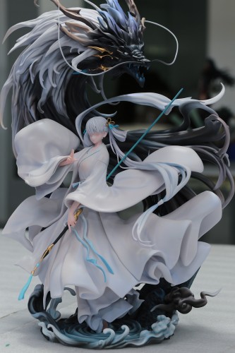 【Pre-order】Miao Yin Pavilion Studio  Jinxi Dragon-Riding in White Resin Statue