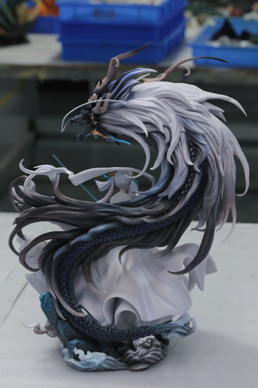 【Pre-order】Miao Yin Pavilion Studio  Jinxi Dragon-Riding in White Resin Statue