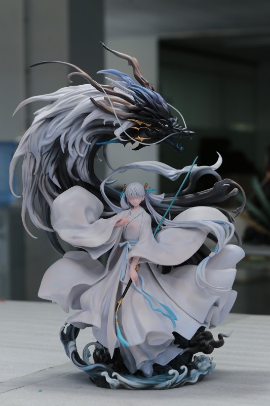 【Pre-order】Miao Yin Pavilion Studio  Jinxi Dragon-Riding in White Resin Statue