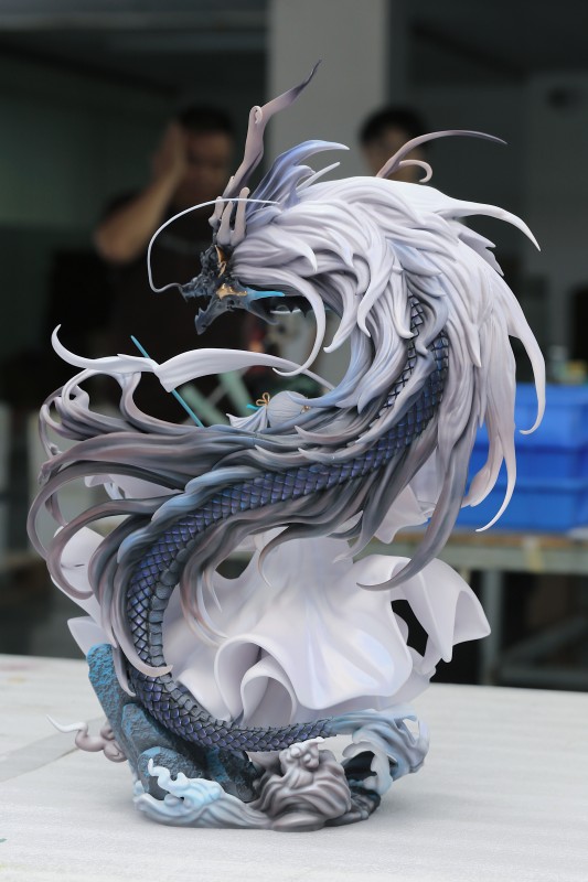 【Pre-order】Miao Yin Pavilion Studio  Jinxi Dragon-Riding in White Resin Statue