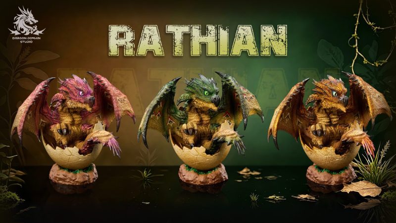 【Pre-order】Dragon Realm Studio Newborn Egg Series Rathalos X Rathian Family Set Resin Statue