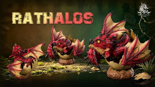 【Pre-order】Dragon Realm Studio Newborn Egg Series Rathalos X Rathian Family Set Resin Statue