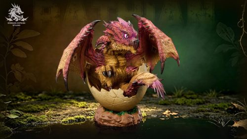 【Pre-order】Dragon Realm Studio Newborn Egg Series Rathalos X Rathian Family Set Resin Statue
