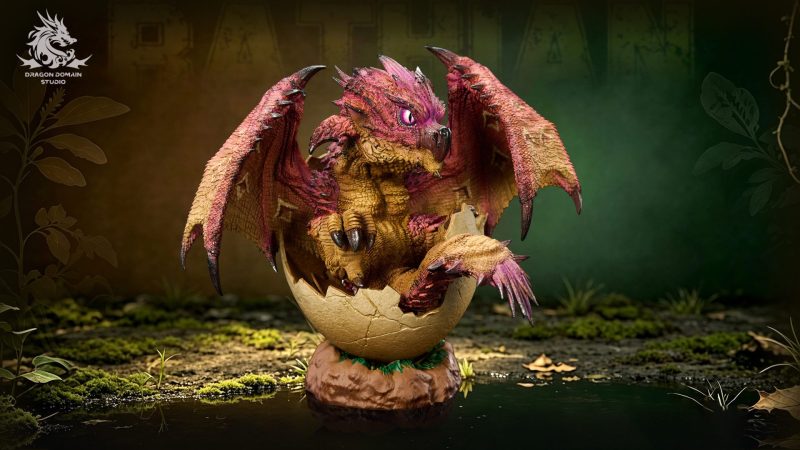 【Pre-order】Dragon Realm Studio Newborn Egg Series Rathalos X Rathian Family Set Resin Statue