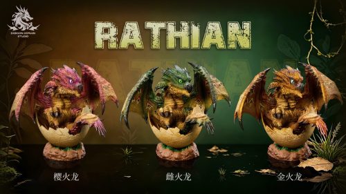 【Pre-order】Dragon Realm Studio Newborn Egg Series Rathalos X Rathian Family Set Resin Statue