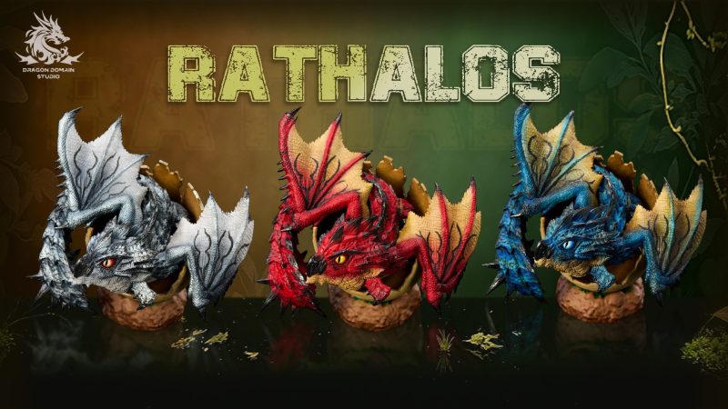 【Pre-order】Dragon Realm Studio Newborn Egg Series Rathalos X Rathian Family Set Resin Statue