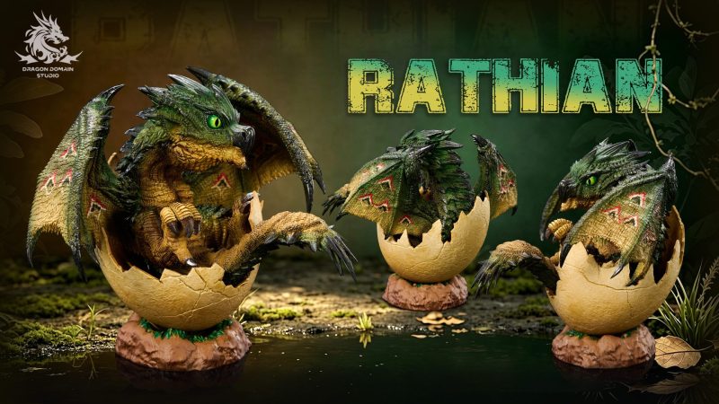 【Pre-order】Dragon Realm Studio Newborn Egg Series Rathalos X Rathian Family Set Resin Statue