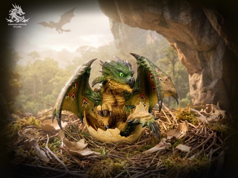 【Pre-order】Dragon Realm Studio Newborn Egg Series Rathalos X Rathian Family Set Resin Statue