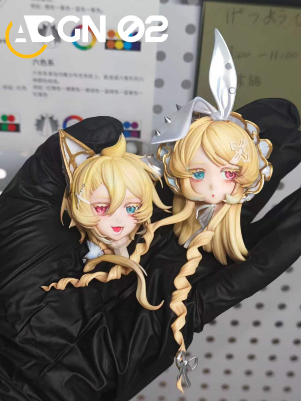 【Pre-order】ACGN 02 STUDIO 1/7 Scale Familiar Twins  Kagamine Len & Kagamine Rin (White, Blue, Pink) Resin Statue