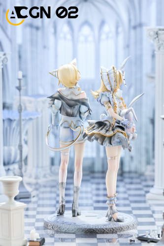 【Pre-order】ACGN 02 STUDIO 1/7 Scale Familiar Twins  Kagamine Len & Kagamine Rin (White, Blue, Pink) Resin Statue