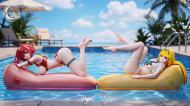 【Pre-order】STARRY MOON Studio 1/6 Scale Pool Party – Mythra & Pyra (Xenoblade Chronicles) Resin Statue
