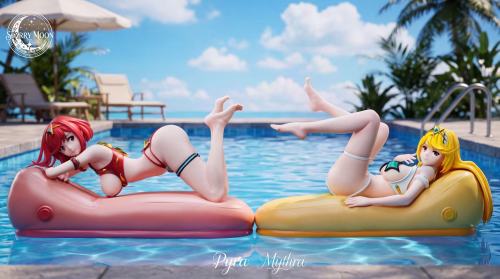 【Pre-order】STARRY MOON Studio 1/6 Scale Pool Party – Mythra & Pyra (Xenoblade Chronicles) Resin Statue