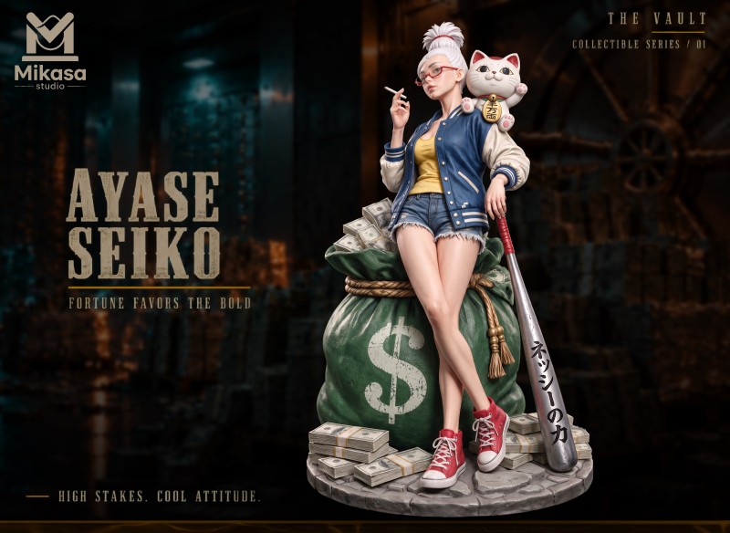 【Pre-order】Mikasa-Studio 1/6 Scale Xingzi – Lucky Cat with Money Bag Resin Statue
