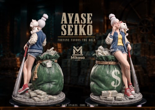【Pre-order】Mikasa-Studio 1/6 Scale Xingzi – Lucky Cat with Money Bag Resin Statue