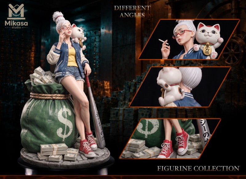 【Pre-order】Mikasa-Studio 1/6 Scale Xingzi – Lucky Cat with Money Bag Resin Statue